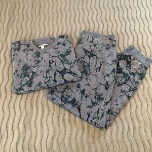 JoyLab French Terry Jogger and Crewneck Set - M pants, L top